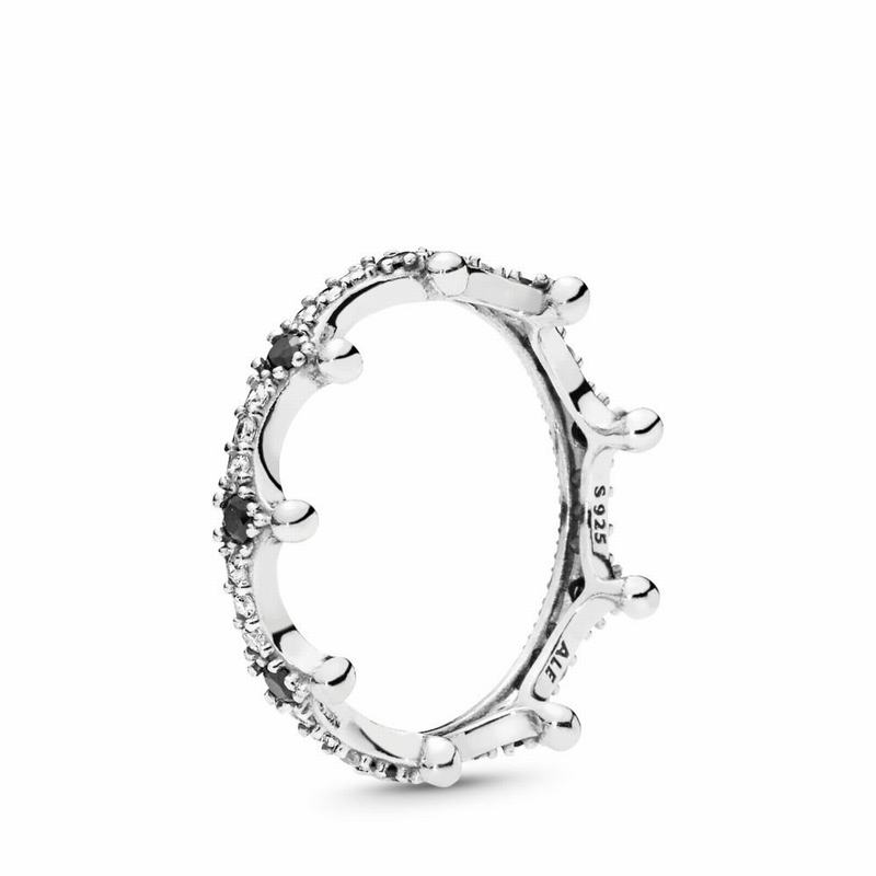 Pandora Enchanted Crown Stackable Ring - Sterling Silver/Black/Mixed Stones/Cubic Zirconia - Canada